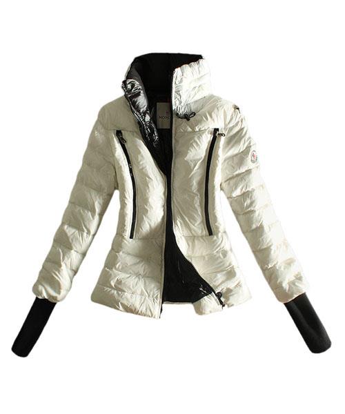 moncler design down jakker for damer langermet zip hvit Engros Ekte, Ny gjd11