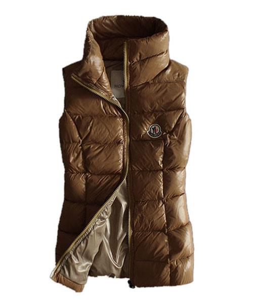 moncler designer kvinner down vester pure color brown Fantastisk 8fmx8