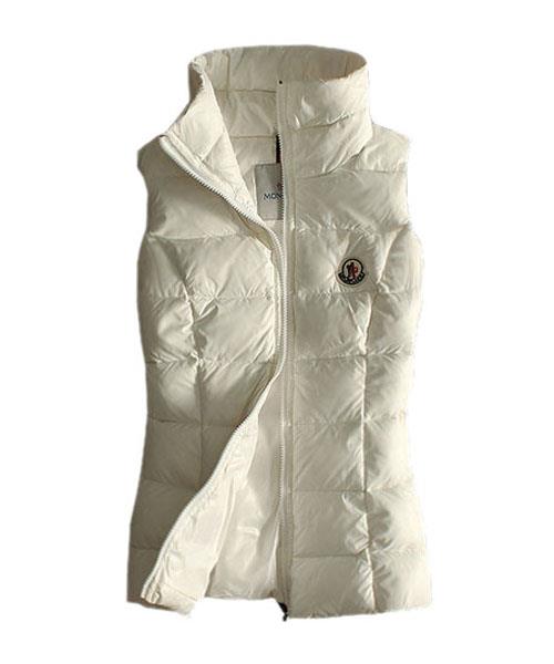 moncler designer kvinner down vester pure color hvit På Salg Butikker srq94