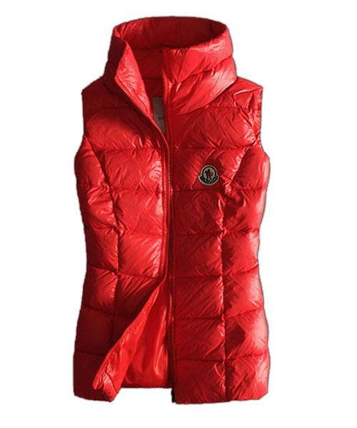 moncler designer kvinner down vester pure color red Bare Kjøpe Det y1isf