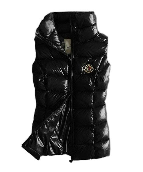 moncler designer kvinner down vester pure color svart Klær Og Tilbehør k85p9