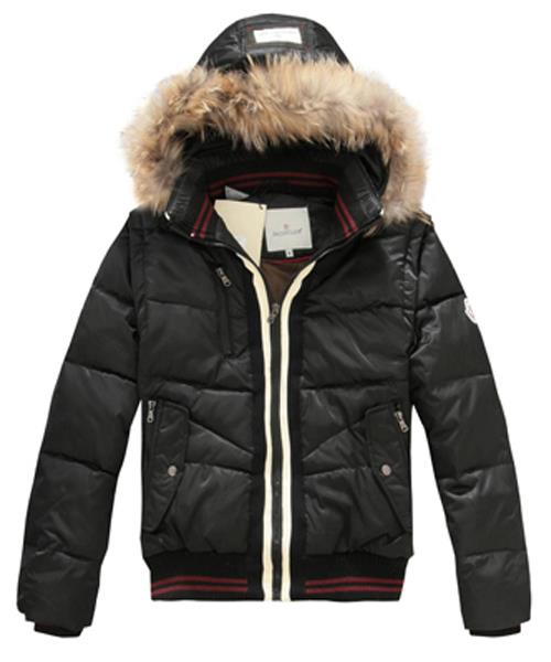 moncler designer menn dunjakker med rabbit hat svart Counter Ekte 5qubk