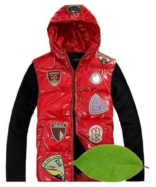 moncler discount down vest for menn multiple logo red Fabrikken Pris mtiwr