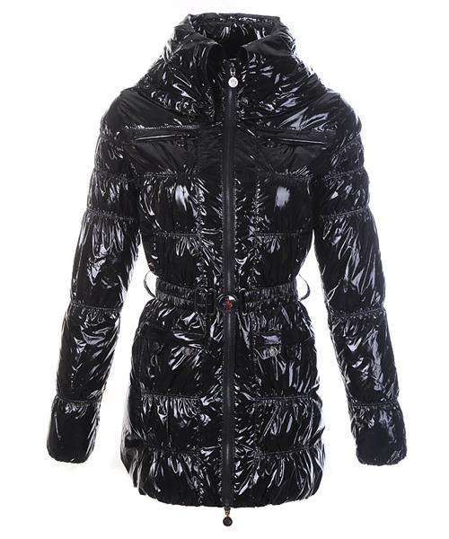 moncler down coats skinny zip dekorative belt black Hot Salg 6dwgs