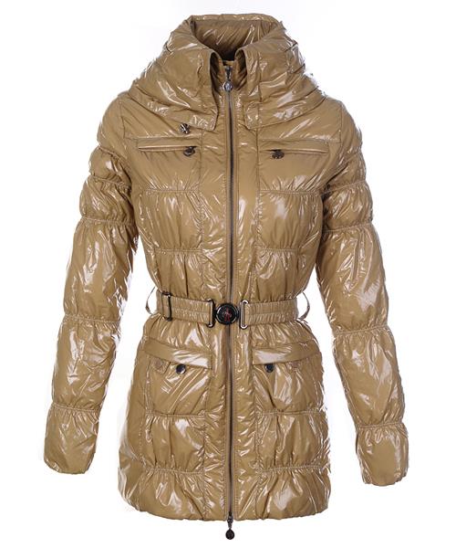 moncler down coats skinny zip dekorative belt cream -color Ny Billig 1ter5