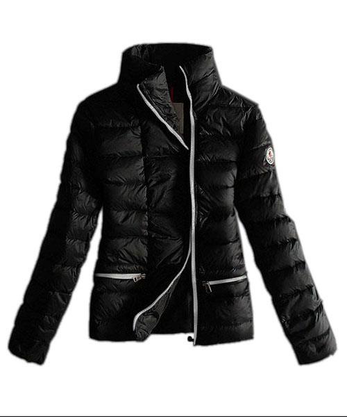 moncler dunjakker kvinner hvit zip pure color svart Online Klesmerke sj3sx