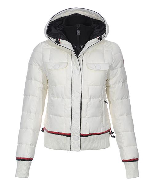 moncler dunjakker vinter kvinner zip hooded hvit Casual Klær xjk95