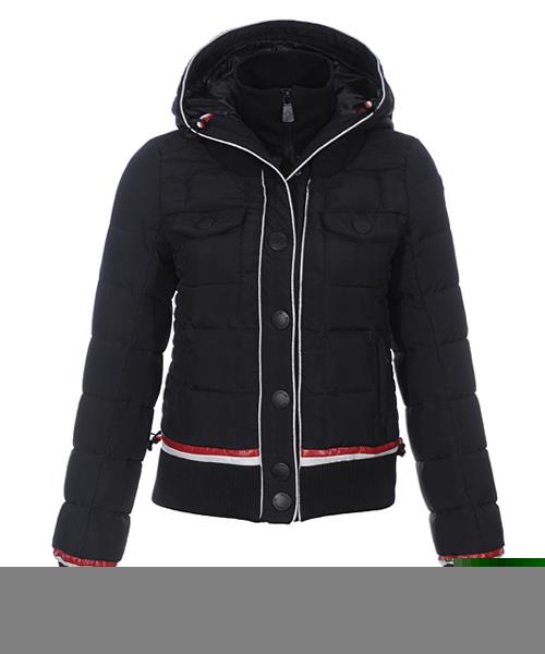 moncler dunjakker vinter kvinner zip hooded svart Orange Mot Ekte trycc