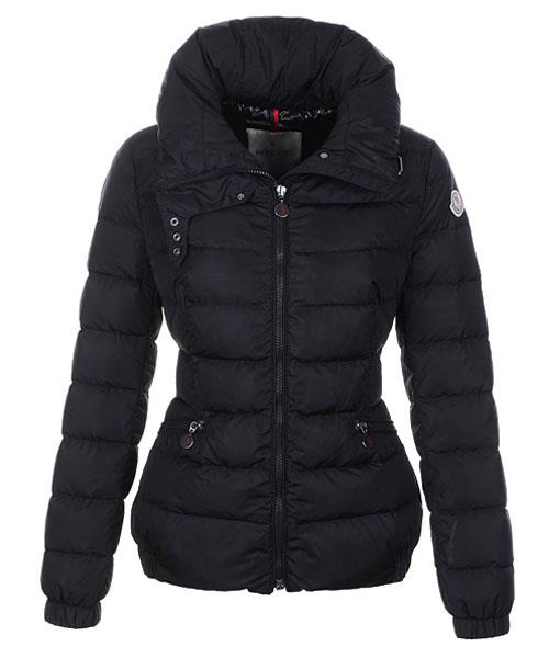 moncler epine jackets for womens vindtett collar zip svart Temperament tckz0