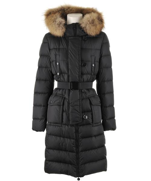 moncler genevrier coats kvinner fur collar long black Engros Ingen Skatt 0ky6q