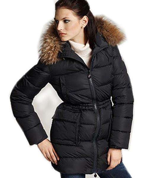 moncler gueran classic coats kvinner ned long zip svart Kvalitet 90hs1