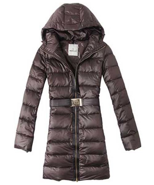 moncler hot selg down coat women with belt hooded tunic brown Trendy wjq4q