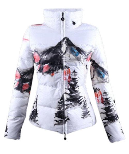 moncler illustrated top quality jacket kvinner hvit rød short På Salg Salg kh6la