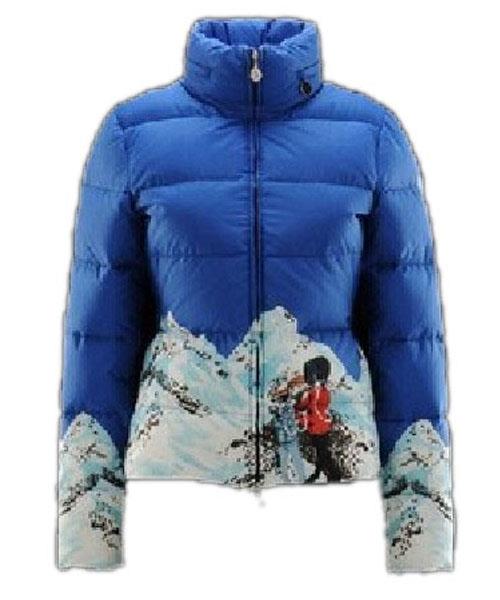 moncler illustrated top quality jacket women blå short Engros Billig lawgv