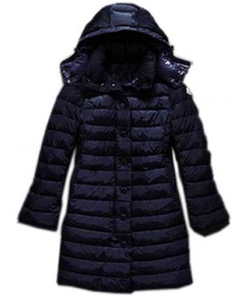 moncler jura womens down coats enkelt breasted hooded dark blue Lave Priser jo7j2