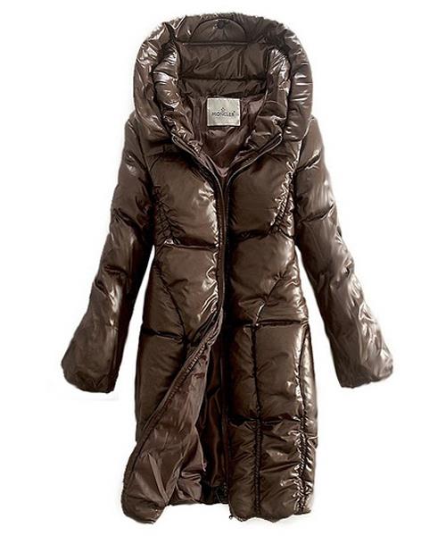 moncler kvinner coats zip stil long brown Style Rimelig qsxcz