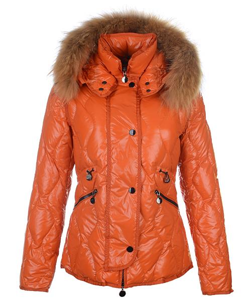 moncler lontre mote for kvinner down jacket orange Engros p13dc