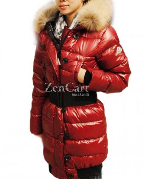 moncler lucie new kvinner pop star dark red coat down På Salg Salg etep4