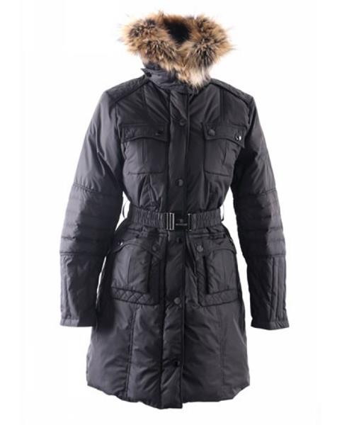 moncler marmelade womens down coats pels krage med belt black Ny Ankomst fepgm