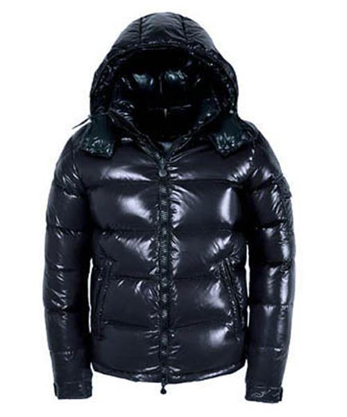 moncler maya winter down jacket mens short glossy zip dark blue Classic rbg1p