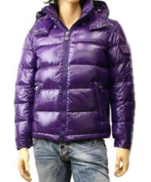 moncler maya winter down jacket mens short glossy zip purple Sport Roman qsfgw