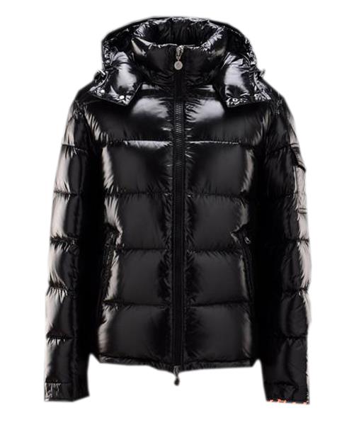 moncler maya winter mens down jacket fabric glatt svart Redusert Pris esjb5