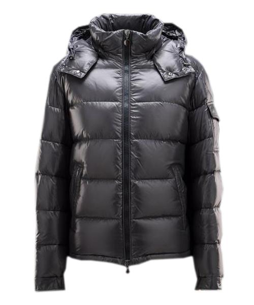 moncler maya winter mens down jacket fabric smooth grey Lave Priser 1eubd