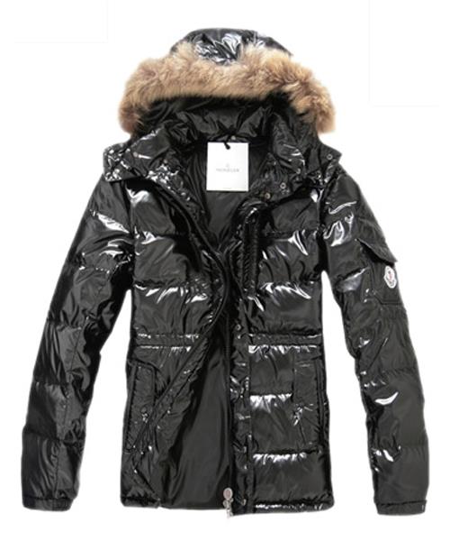 moncler ned jakker for menn rabbit fur cap stil army svart Offizielle 6dkjh