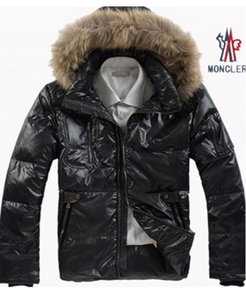 moncler ned jakker menn zip raccoon fur collar svart Engros Ekte, Ny 6g6ox