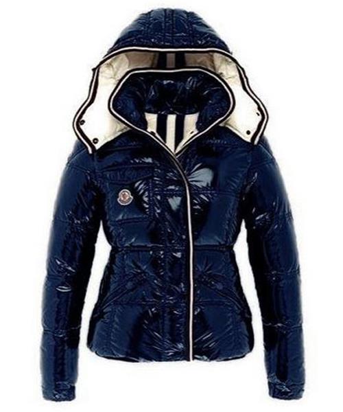 moncler quincy classic ned jakker for kvinner button blå Fasjonable Klær sd3m7