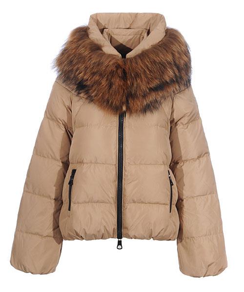 moncler sauvage dunjakker kvinner zip fur collar cream Vakker Ingen Skatt ul8fh