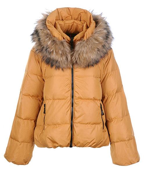 moncler sauvage dunjakker kvinner zip fur collar khaki 2017 Moteklær fp84o