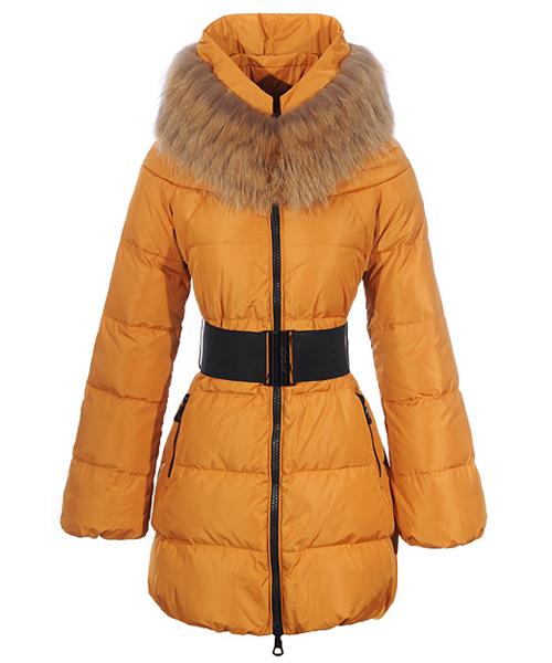 moncler sauvage kvinner ned frakk fur collar long orange Orange Mot Ekte ucbtr