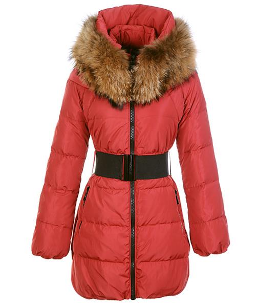 moncler sauvage kvinner ned frakk fur collar long red Engros Billig Klær m1dr6