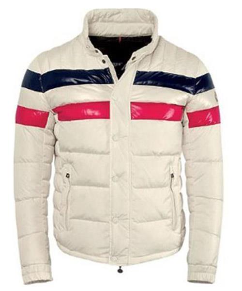 moncler striped technical menuire mens jacket beige short Fasjonable Klær y3lqm