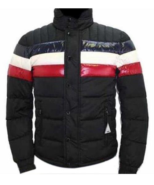 moncler striped technical menuire mens jacket black short Stil Butikken u45a8