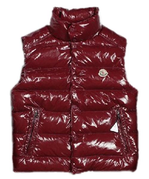 moncler tib design menn ned vester ermer dark red Klær Og Tilbehør hr7va