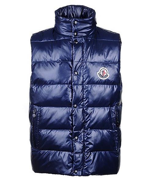 moncler unisex down vester enkeltspent marineblå Salg Salg 7ivvk