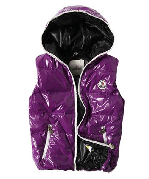 moncler vest unisex glossy hooded zip purple Online Klær 1ds4y