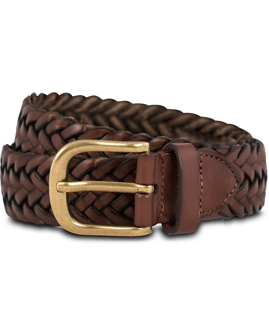 morris braided leather 4 cm belt cognac n2sny