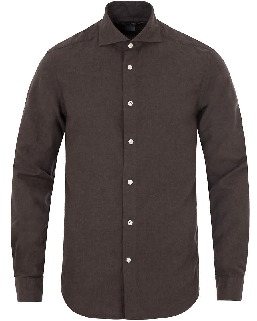 morris heritage bond cut away flannel shirt brown Årgang pdasg