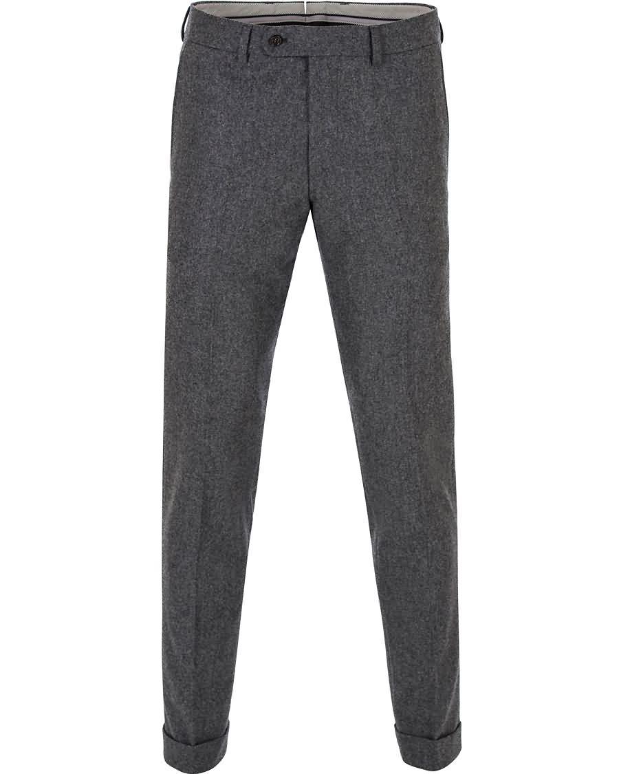 morris heritage fred flannel turn up super 120 trousers dark grey Online Klesmerke ce57d