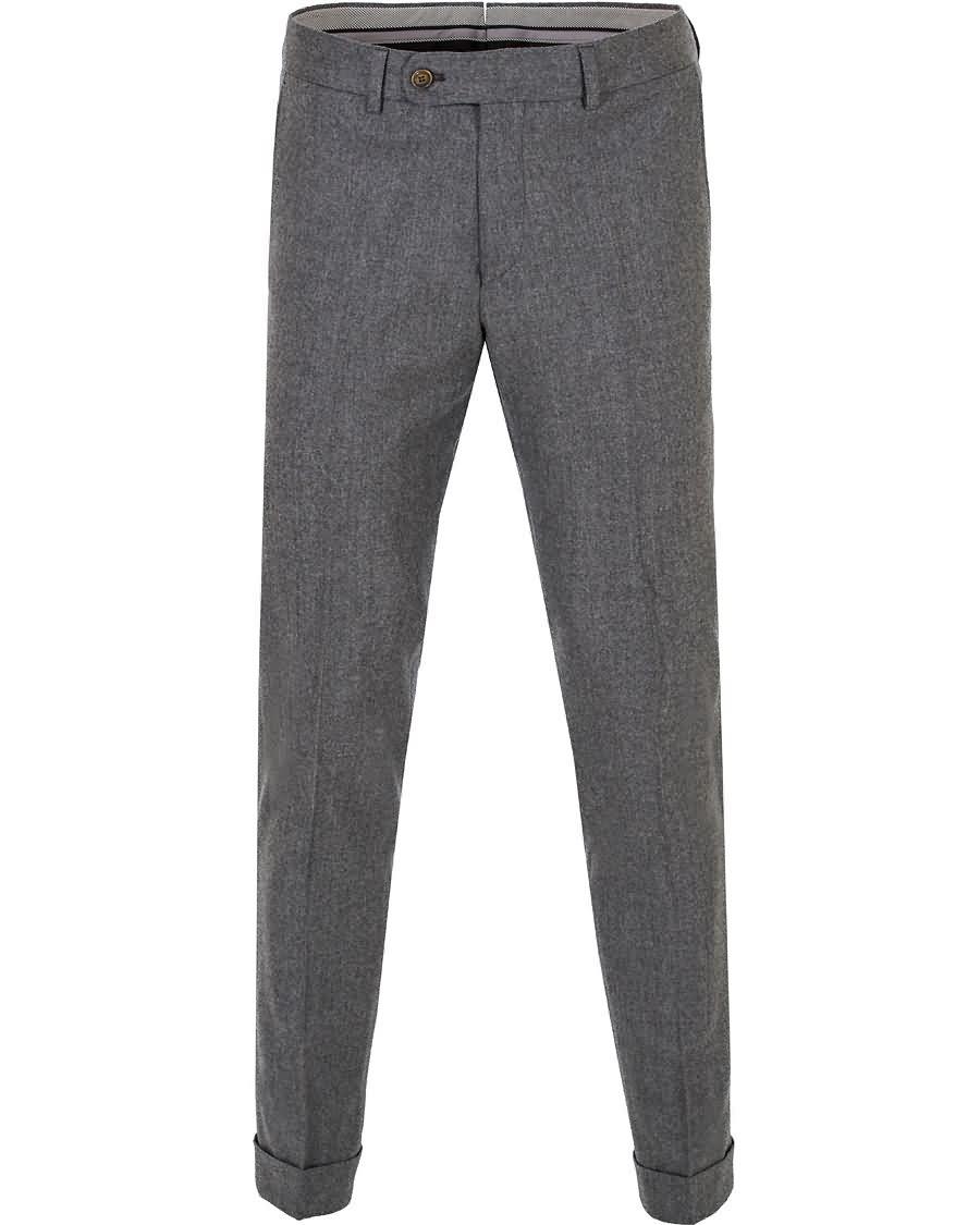 morris heritage fred light flannel turn up super 120 trousers light grey Bestille På Nettet w4kng