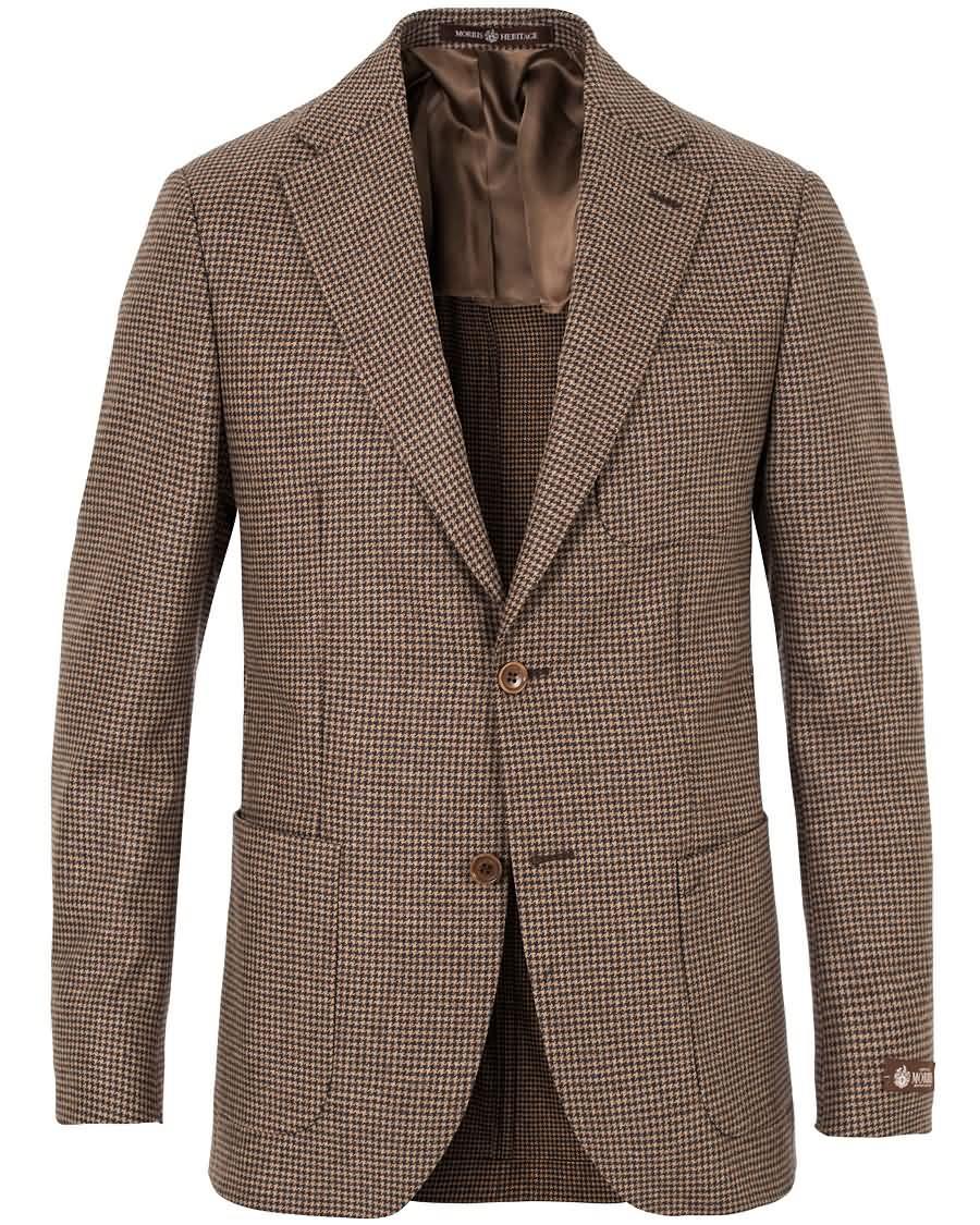 morris heritage keith light flannel houndstooth blazer brown Vakker Pris jlxrm