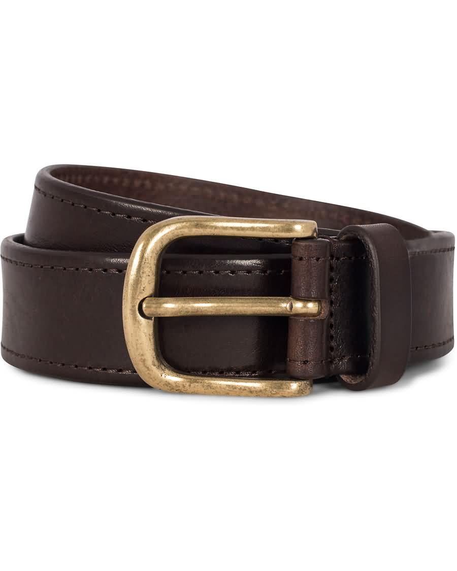 morris leather 3,5 cm jeans belt dark brown y87d3