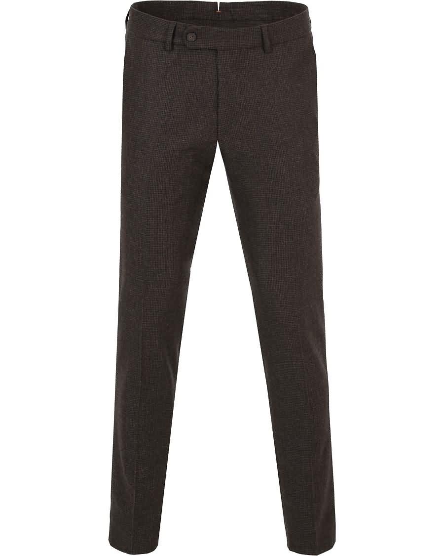 morris rodney pepita wool trousers brown Hot Salg Mote c9zgv