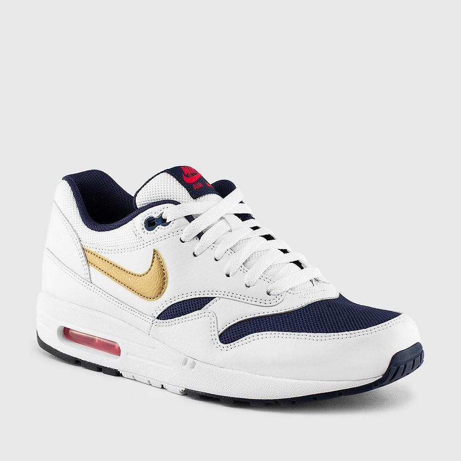 nike air max 1 essential menn hvitnavy sko På Salg gwd5r