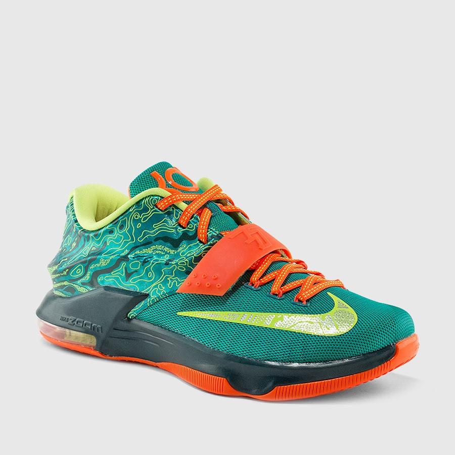 nike kd vii weatherman menn emerald grønndark emeraldorange sølv sko Sko Outlet rgutt