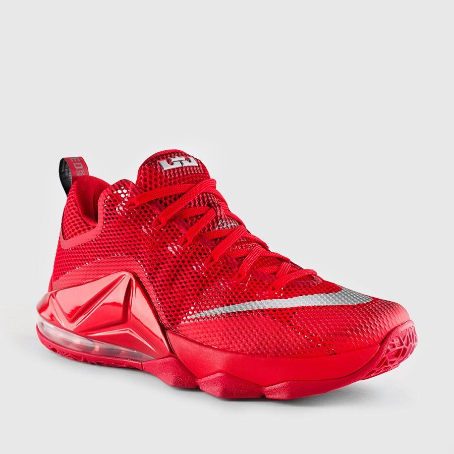 nike lebron 12 low menn universitet rødgym rødsvartehvit sko Clearance l08yo