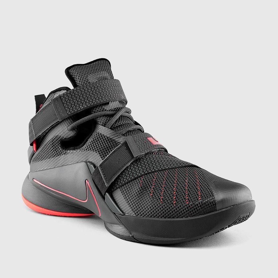 nike lebron soldier ix premium menn mørk gråsvartehot lava sko Kjøpe Billig rbziu